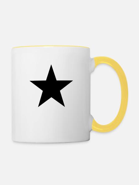 star - Tasse zweifarbig - Weiß/Gelb