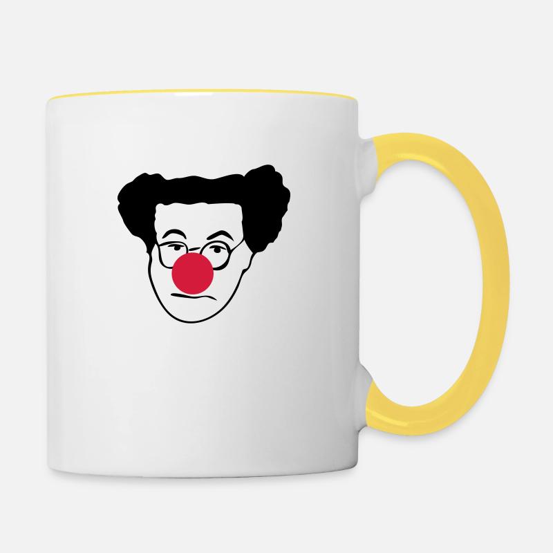 COLUCHE - Mug contrasté - blanc/jaune