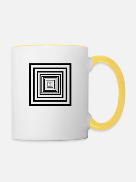 rectangles - Tasse zweifarbig - Weiß/Gelb