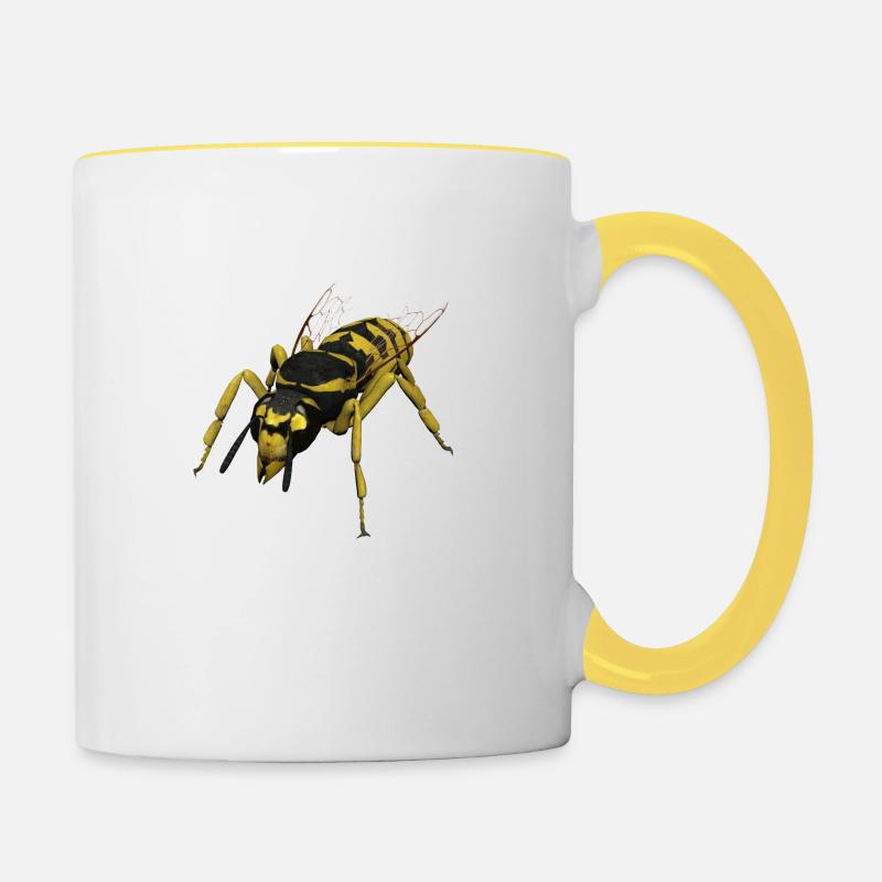 wespe - Tasse zweifarbig - Weiß/Gelb