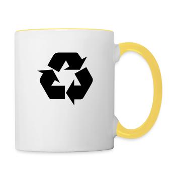 Recycler - Mug contrasté - blanc/jaune - Droite