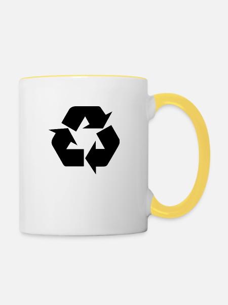 Recycler - Tasse zweifarbig - Weiß/Gelb