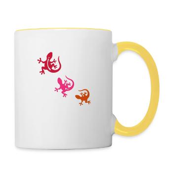 GECKO trio - Mug contrasté - blanc/jaune - Droite