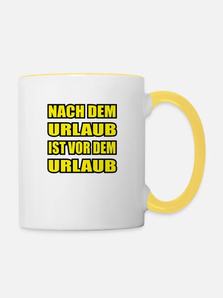 urlaub - Tasse zweifarbig - Weiß/Gelb