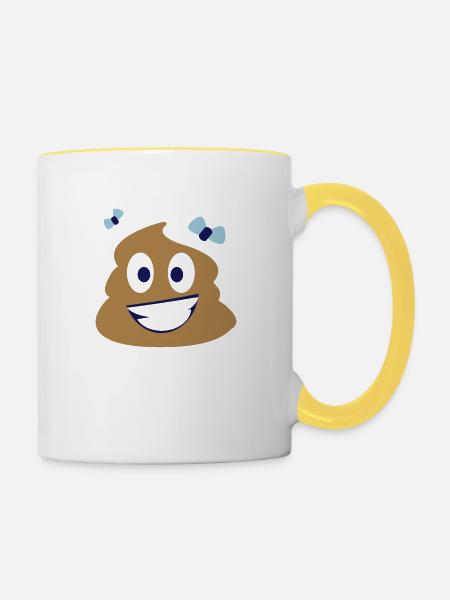 Pile of Poo - Tasse zweifarbig - Weiß/Gelb