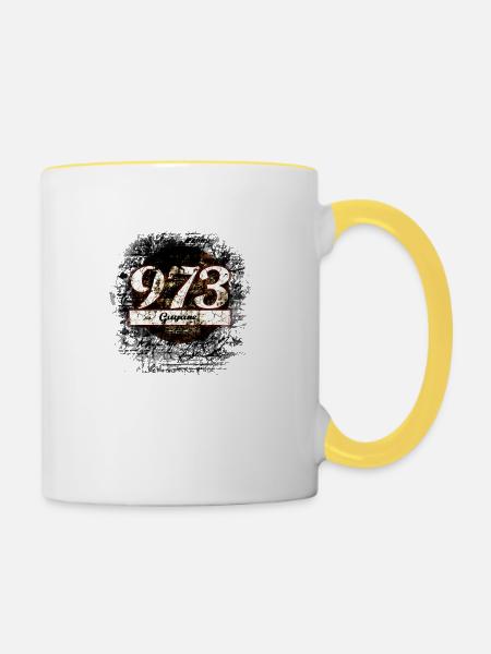 973 Guyana! - Tasse zweifarbig - Weiß/Gelb