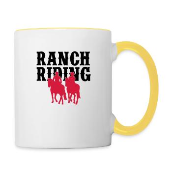 Ranch Riding 2C - Farbwechsel - Tasse zweifarbig - Weiß/Gelb - Rechts