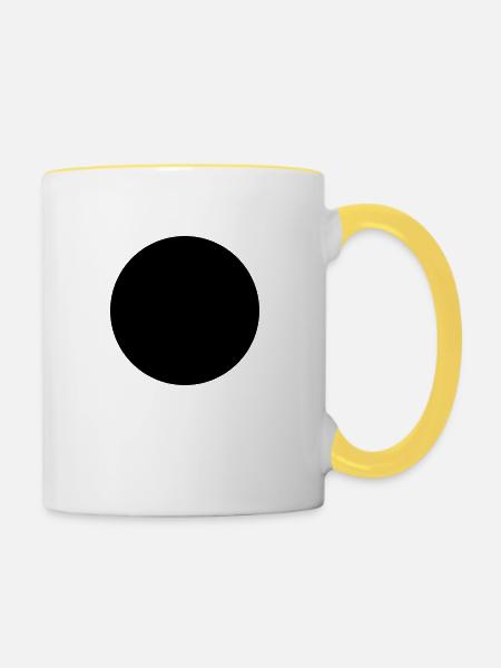 Kreis - punkt - Tasse zweifarbig - Weiß/Gelb
