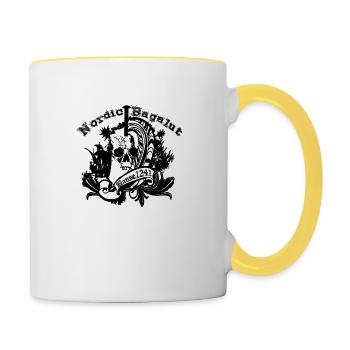 Nordic Bagalut Schwarz mit weißem Schein - Tasse zweifarbig - Weiß/Gelb - Rechts