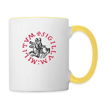 templars knights symbol - Mug contrasté - blanc/jaune - Droite
