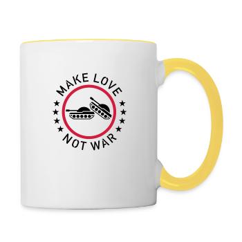 Make Love Not War (3C) - Tasse zweifarbig - Weiß/Gelb - Rechts
