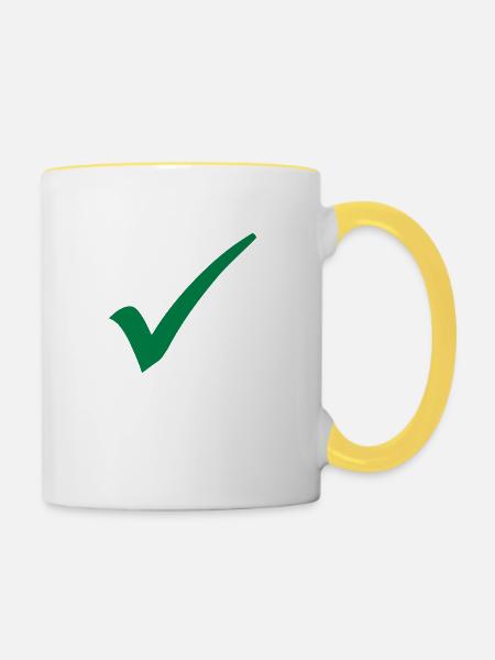 Haken - Tasse zweifarbig - Weiß/Gelb