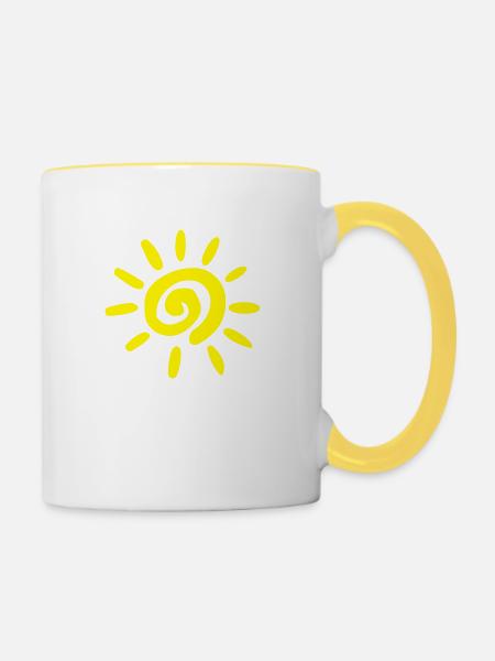 sun summer simple - Tasse zweifarbig - Weiß/Gelb