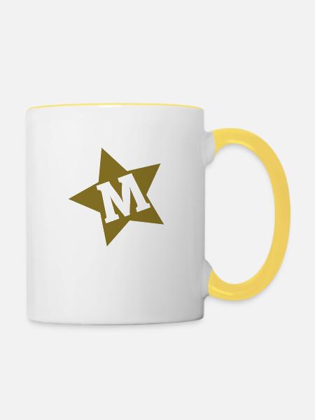 m_stars - Tasse zweifarbig - Weiß/Gelb
