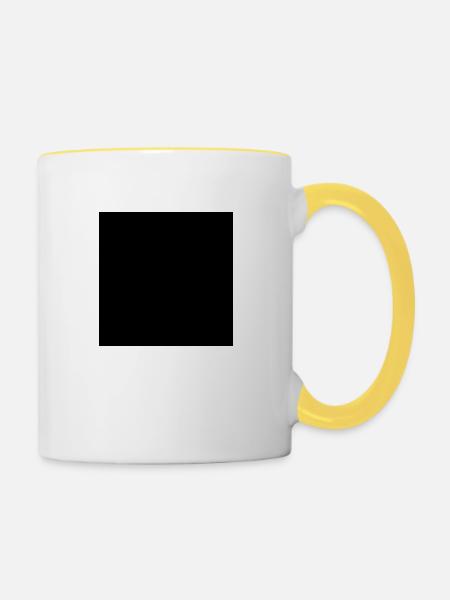 quadrat hintergrund - Tasse zweifarbig - Weiß/Gelb