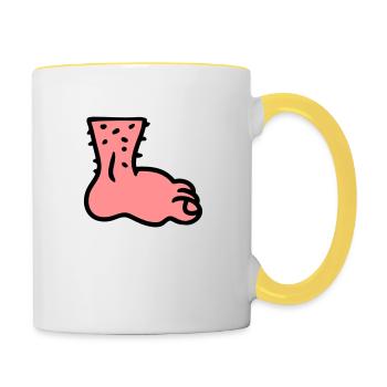 Pied - Mug contrasté - blanc/jaune - Droite