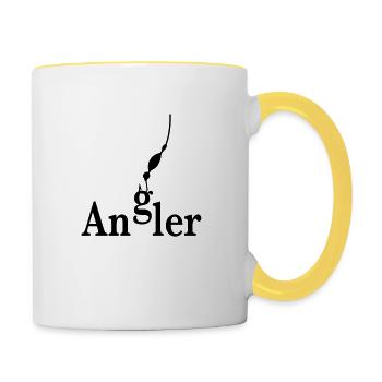 Angler - Tasse zweifarbig - Weiß/Gelb - Rechts