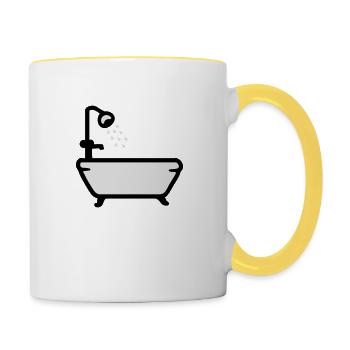 Badewanne - Dusche - Tasse zweifarbig - Weiß/Gelb - Rechts