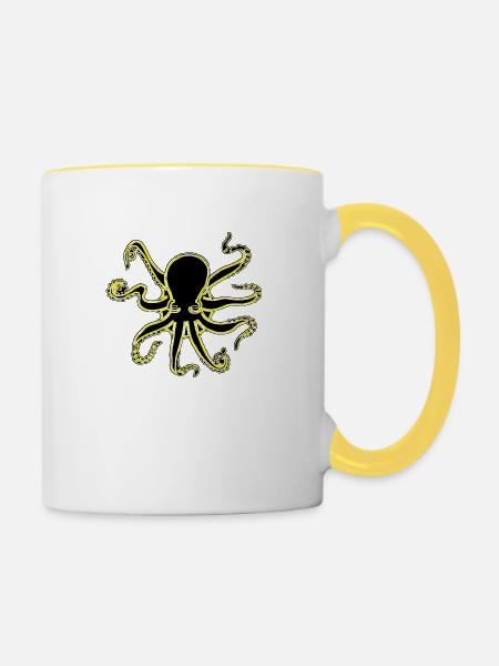 NEON OCTOPUS - Tasse zweifarbig - Weiß/Gelb