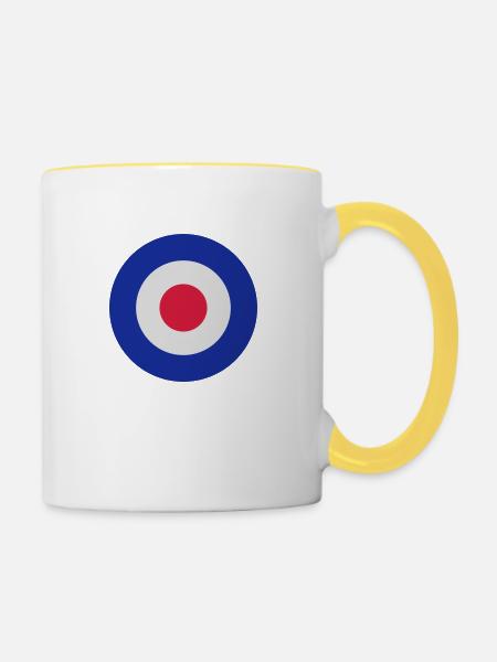 mod-target-3 - Tasse zweifarbig - Weiß/Gelb