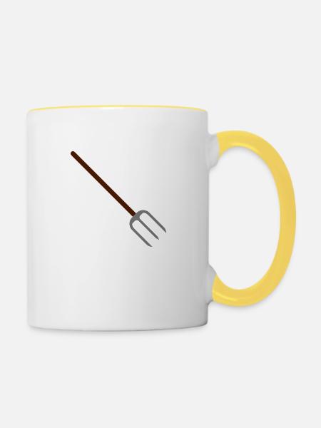 mistgabel - Tasse zweifarbig - Weiß/Gelb