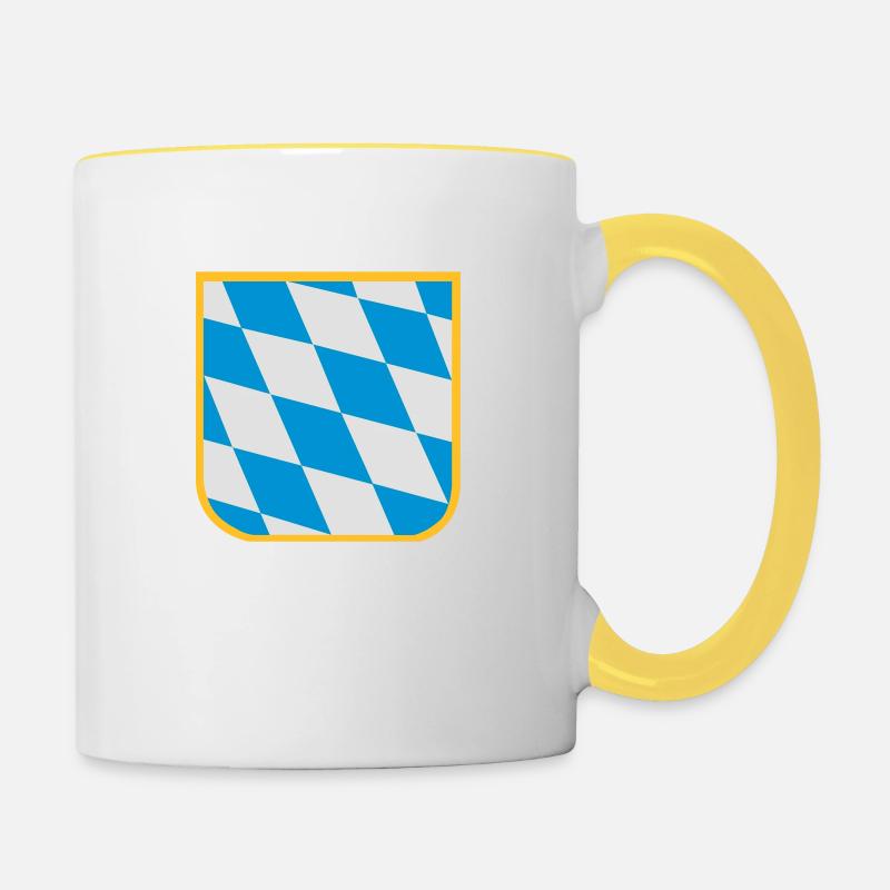 Bavaria - flag - Mug contrasté - blanc/jaune