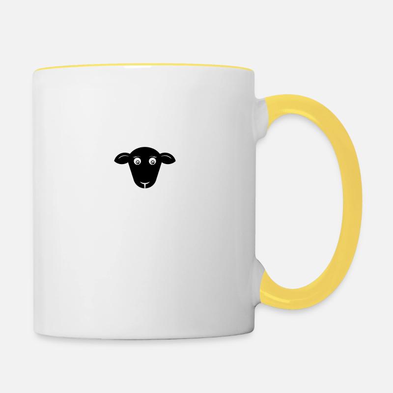 Schaf 1 - Tasse zweifarbig - Weiß/Gelb