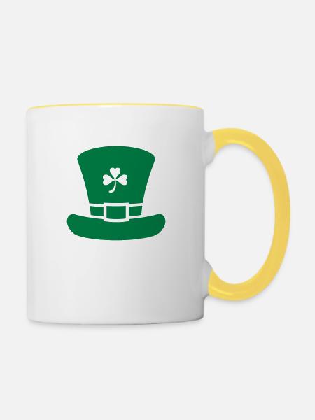 leprechaun's hat - Tasse zweifarbig - Weiß/Gelb