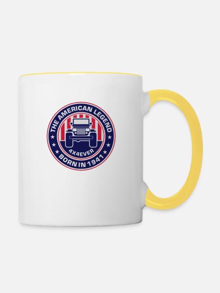 American Legend YJ - Tasse zweifarbig - Weiß/Gelb