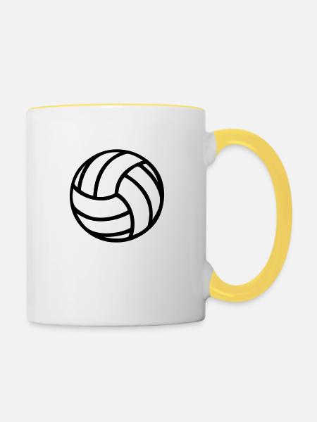 Volleyball 01 - Tasse zweifarbig - Weiß/Gelb
