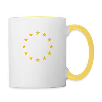 EU Flag Stars - Contrasting Mug - white/yellow - Right