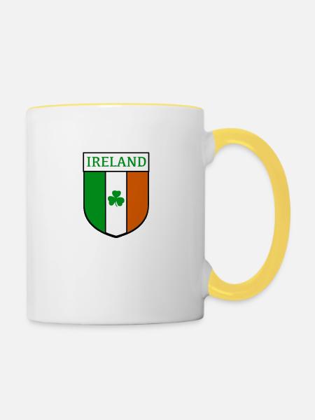 ireland hemblem - Tasse zweifarbig - Weiß/Gelb
