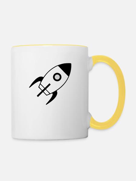 spaceship - Tasse zweifarbig - Weiß/Gelb