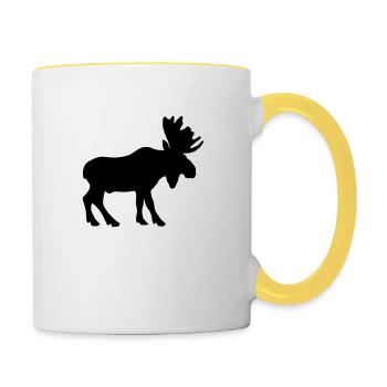 moose animal - Tasse zweifarbig - Weiß/Gelb - Rechts