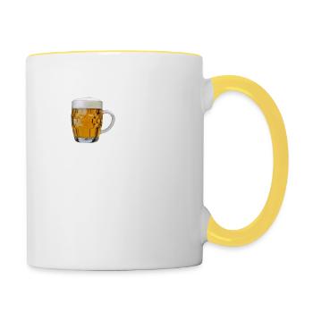 wunderbarer_koerper_weiss - Tasse zweifarbig - Weiß/Gelb - Rechts