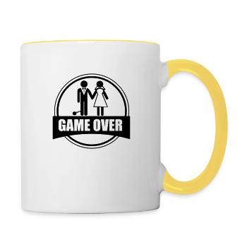 Game over - Stag do - Hen party - Funny - Contrasting Mug - white/yellow - Right