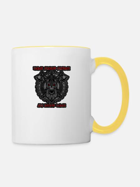 Lieber stehend sterben - Tasse zweifarbig - Weiß/Gelb
