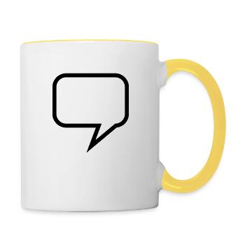 sprechblase_1c - Mug contrasté - blanc/jaune - Droite