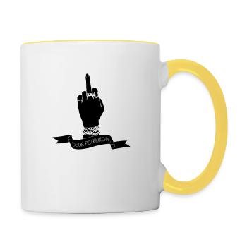 Liebes Patriarchat - Tasse zweifarbig - Weiß/Gelb - Rechts
