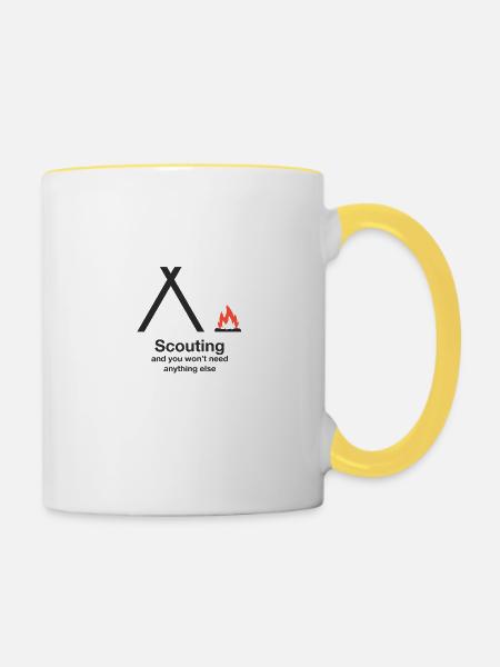 Pfadfindertum - Tasse zweifarbig - Weiß/Gelb