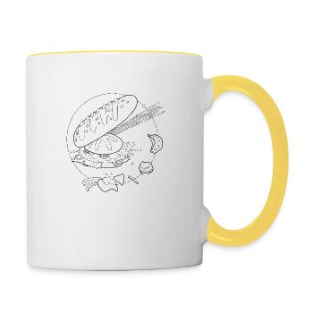 I LOVE CARBS - Contrasting Mug - white/yellow - Right