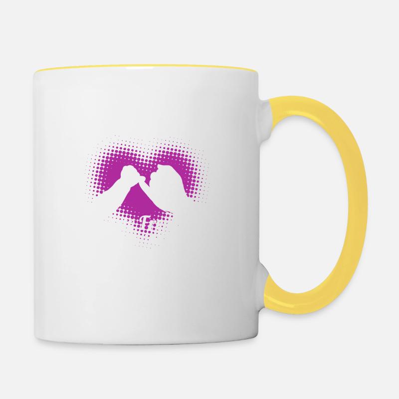 Mutter Tochter Beste Freunde Muttertag - Tasse zweifarbig - Weiß/Gelb