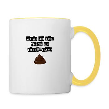 Arsenal - What do you think of Tottenham? T-shirt - Contrasting Mug - white/yellow - Right