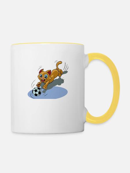 Sweet cat - Tasse zweifarbig - Weiß/Gelb