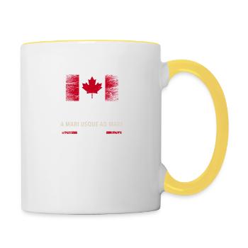 Canada Kanada Amerika maple leaf Flagge Fahne - Tasse zweifarbig - Weiß/Gelb - Rechts