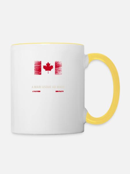 Drapeau unifolié Canada Canada Amérique - Mug contrasté - blanc/jaune