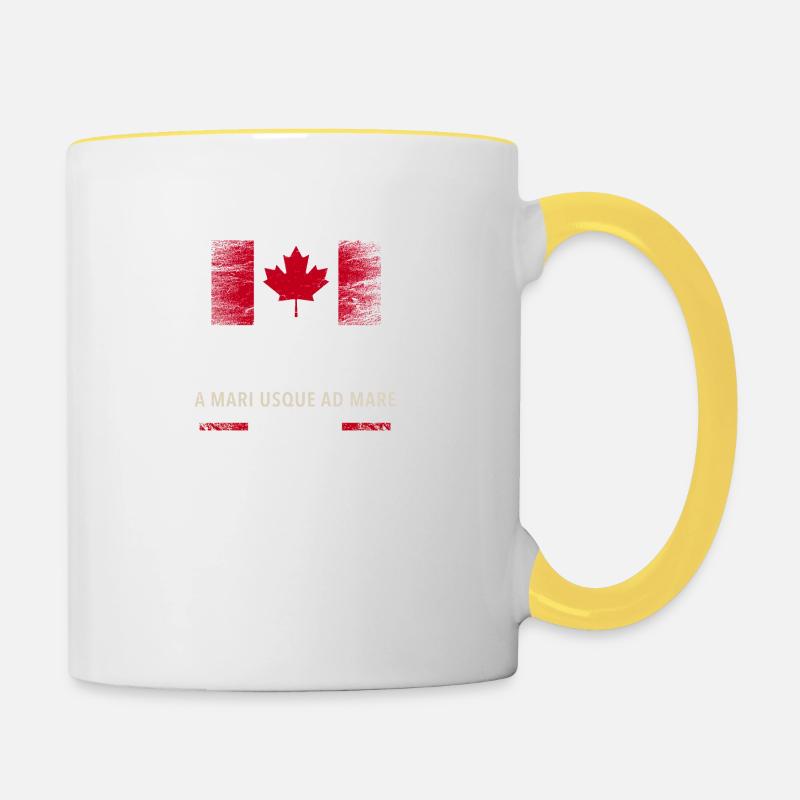 Drapeau unifolié Canada Canada Amérique - Mug contrasté - blanc/jaune