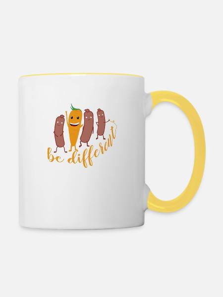 Karotte be different - Tasse zweifarbig - Weiß/Gelb