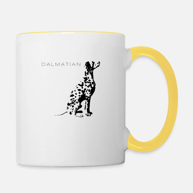 Dalmatiner - Tasse zweifarbig - Weiß/Gelb