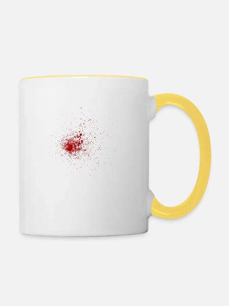 Blood - Blut 2 - Tasse zweifarbig - Weiß/Gelb